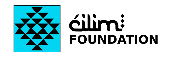 Cilim Foundation logo featuring a geometric black triangle pattern on a transparent square with bold black text.